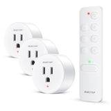 Remote Control Outlet, 15A/1500W Wireless Outlet Power Switch With Countdown Function, No Wire Long Range Electrical Switch Plug On/Off For Small Household Appliance(1 Swicth &3 Outlets)