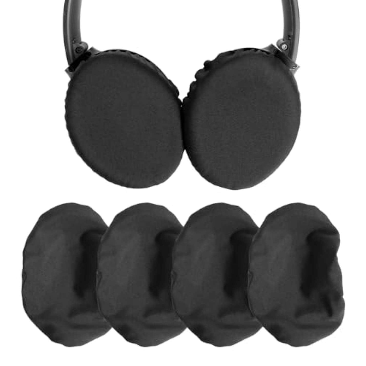 Gvoears Headphone Ear Pads Covers With Stretchable Fabric For Beats Studio 3/2 Wireless/Wired Bose Qc35 25 15 Headphones And Other Headsets With 8-11Cm(3.14" - 4.33") Ear Cushions [ 2 Pairs ] (Black)