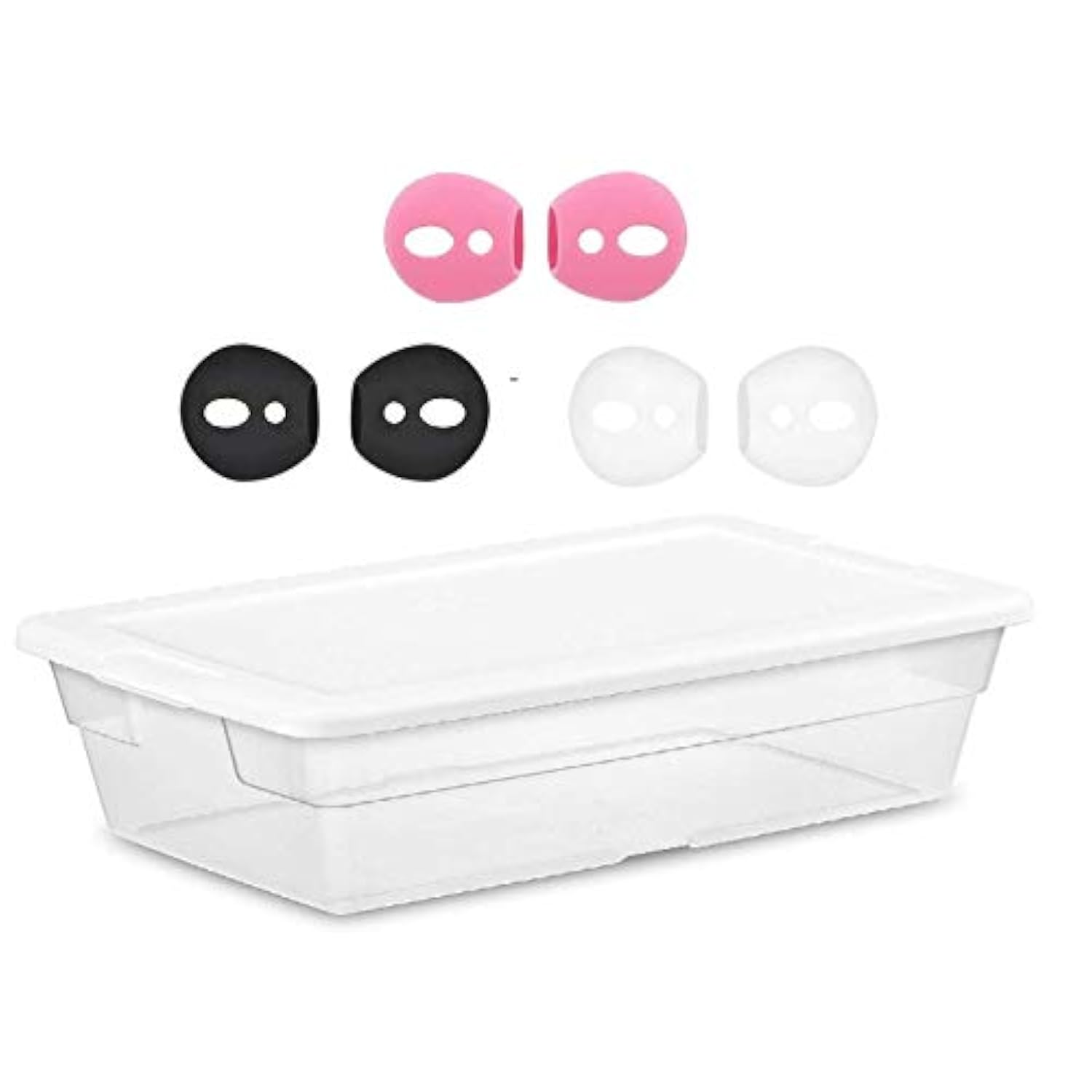 Ear Tips Ear Gels Anti-Slip Earuds Cover Silicone Compatible With Airpod 1St Gen And 2Nd Gen., 3 Pairs White/Black/Pink