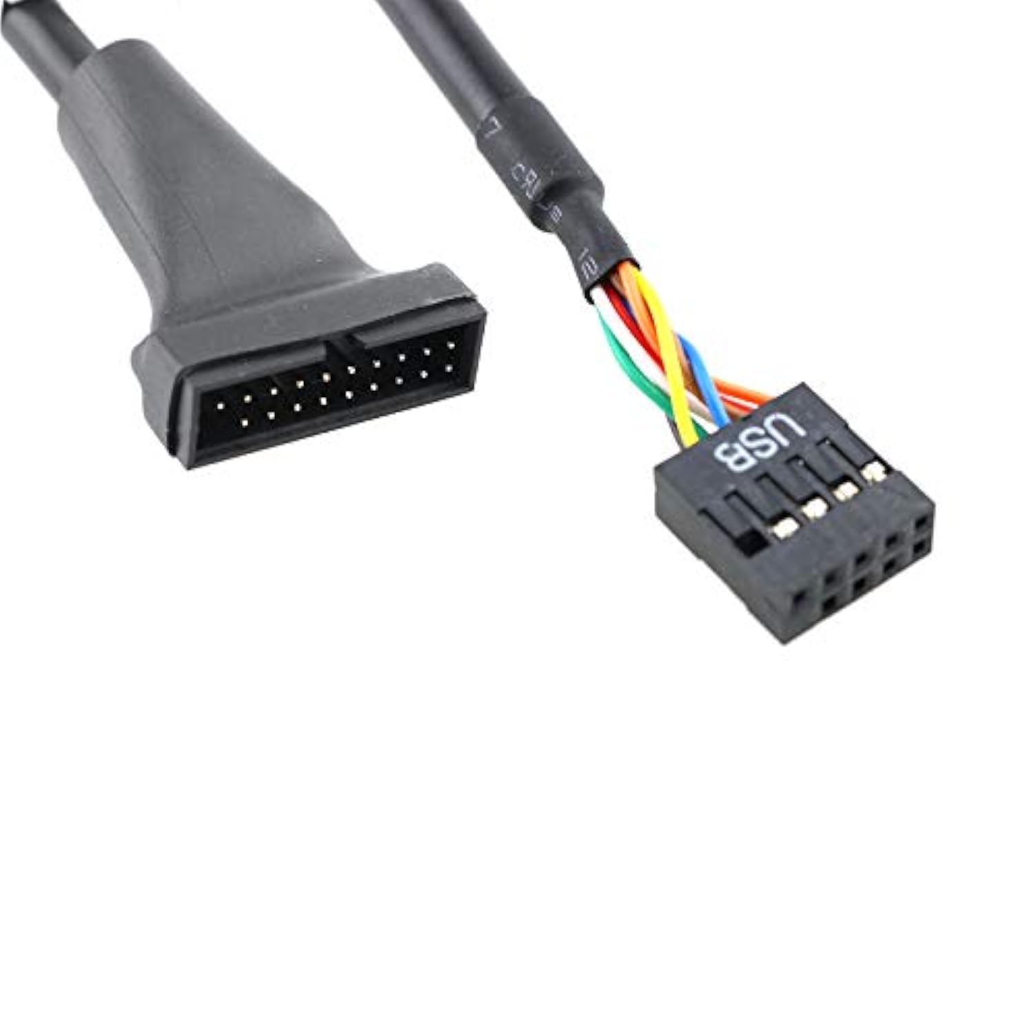 Usb Header Cable 2Pcs 6Inch Usb 3.0 19 Pin Male To Usb 2.0 9 Pin Female Motherboard Cable Adapter Converter Black