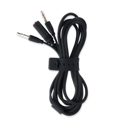 1.5M/4.9ft Headphone Audio/Mic Splitter, 3.5mm Headset Adapter (Microphone + Audio) 2 TRS Female to TRRS Male CTIA Stereo Jack Y Cable Compatible for