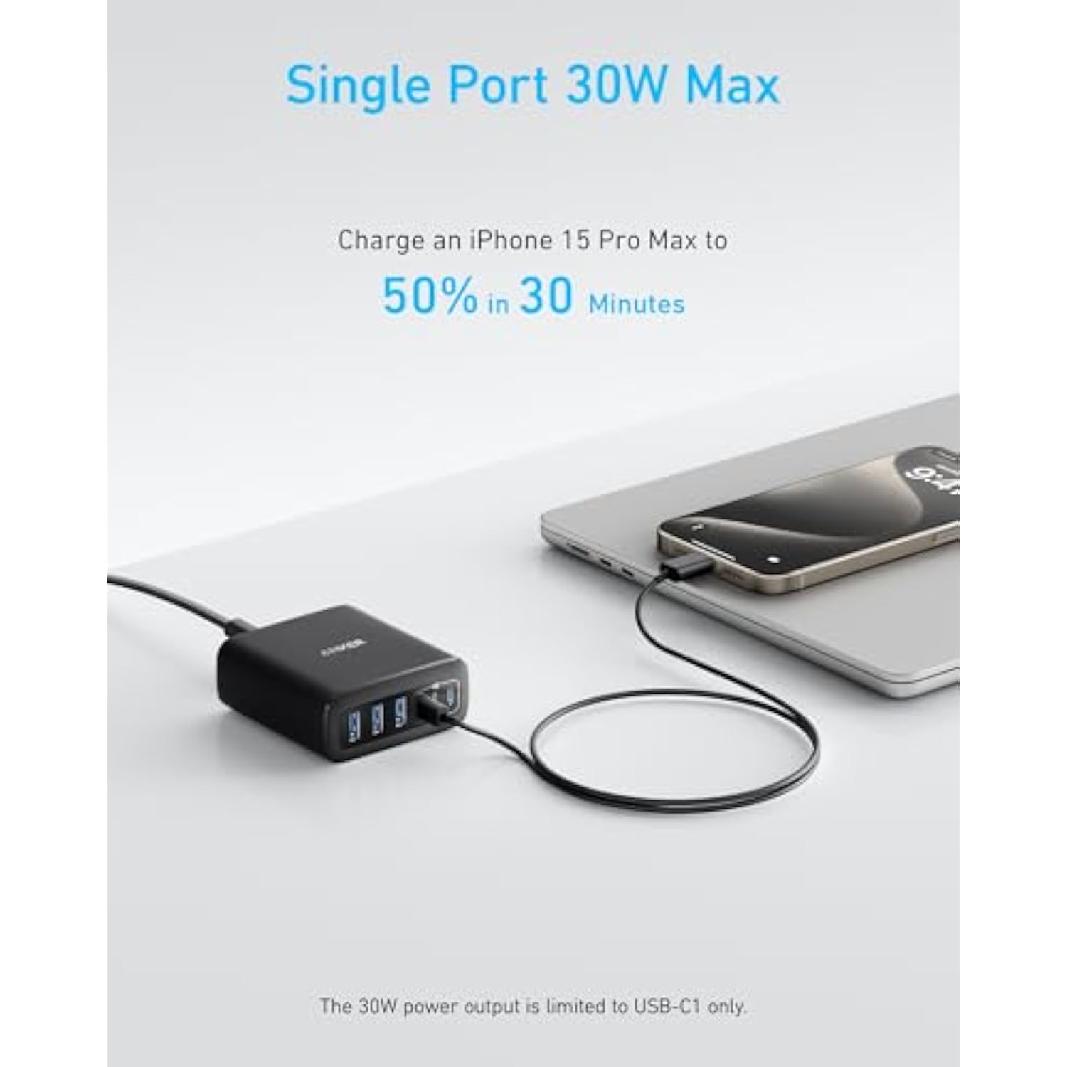Anker Desktop Charger, Fast Charging USB C Charger, 112W Max 6-Port Charging Station, for iPhone, iPad, MacBook, Samsung and More (Cable Not Included)