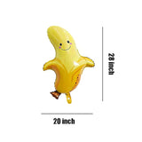 Banana Balloons Fruit Banana Foil Mylar Balloons For Baby Shower Fruit Theme Party Birthday Decoration Supplies 28 Inch 5Pcs