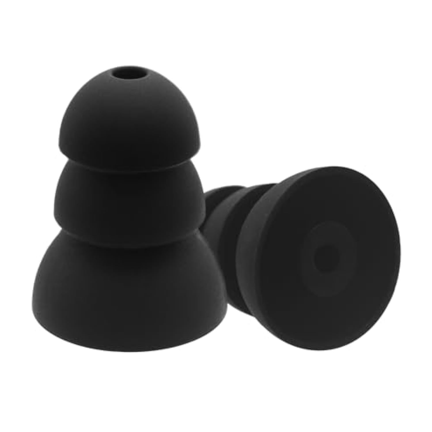 Triple Flange Eartips For Isotunes Pro, Sport Advance Bt, Pro Aware, Wired Earbuds. Soft Silicone Replacement Tips. 4 Pairs, Black