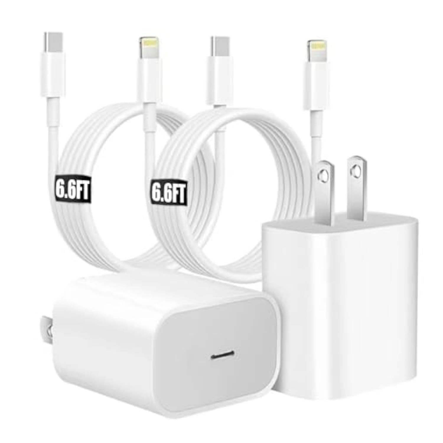 Iphone Charger?Mfi Certified? Fast Charger [3-Pack] 20W With 6.6Ft Cable, Compatible With Iphone 14/13/12/11/X/Xs/Xr/8/7/6,Ipad(1-9), Mini(1-5), Air(1/2/3),Ipad Pro(Before 2018), Airpods(1/2/3/Pro1)