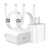 Iphone Charger?Mfi Certified? Fast Charger [3-Pack] 20W With 6.6Ft Cable, Compatible With Iphone 14/13/12/11/X/Xs/Xr/8/7/6,Ipad(1-9), Mini(1-5), Air(1/2/3),Ipad Pro(Before 2018), Airpods(1/2/3/Pro1)