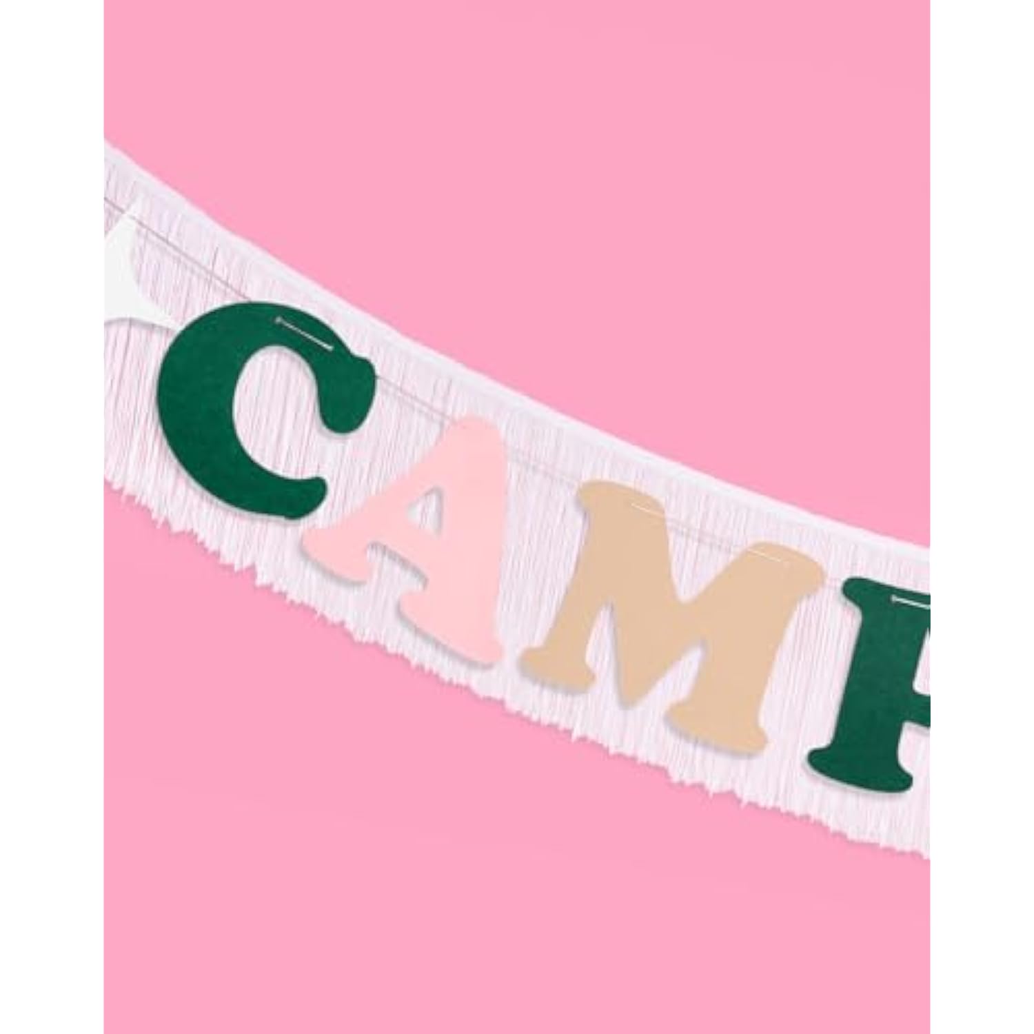 Camp Bride Fringe Banner - Felt, 5 Ft. | Bachelorette Party Decoration, Camp Bride Bach, Bridesmaid Favor, Bride To Be Gift, Bridal Shower Supplies, Photobooth Backdrop