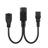 Iec 320 C14 To C13+5-15R Y Split Short Power Adapter Cord Iec 320 C14 Male To C13/Nema 5-15R Female Y Split Power Cord 0.32M/1Ft