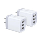 Usb Wall Charger, 2Pack Wall Plug 3-Port Usb Charging Station 3.1A Power Adapter Multi Port Quick Charger Block Cube For Iphone 16 15 14 13 12 11 Pro Xs Max 8 Plus, Ipad, Samsung Galaxy S24 S23