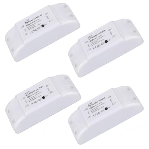 Wifi Smart Light Switch 10A Mini Diy Breaker Module, Control By Smart Life/Tuya App, Compatible With Google Home/Alexa Echo(4 Pack)