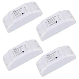 Wifi Smart Light Switch 10A Mini Diy Breaker Module, Control By Smart Life/Tuya App, Compatible With Google Home/Alexa Echo(4 Pack)