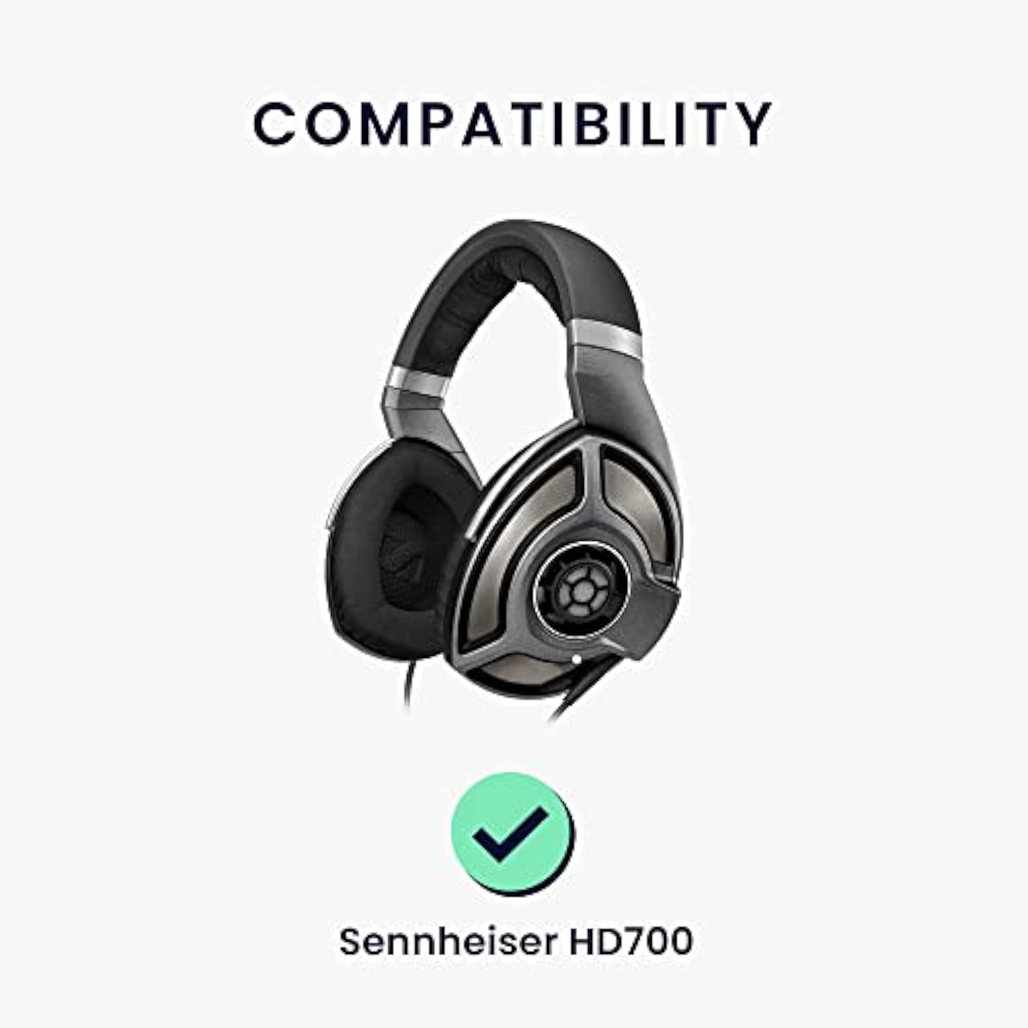 kwmobile Ear Pads Compatible with Sennheiser HD700 Earpads - 2X Replacement for Headphones - Black