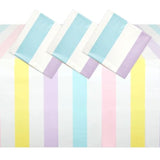 3-Pack Pastel Striped Party Tablecloths (54x108") Disposable Plastic Covers