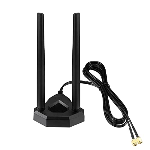 Dual Band Wifi Antenna 2.4Ghz 5Ghz Rp-Sma Wifi Antennae With 6.5Ft Extension Cable For Pc Desktop Computer Pci Pcie Wifi Bluetooth Card Wireless Network Router