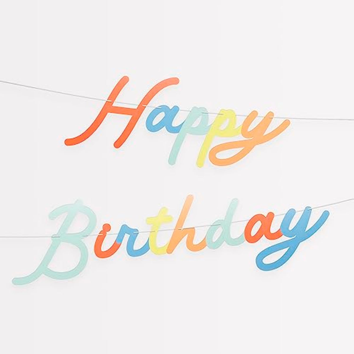 Meri Meri Personalizable Happy Birthday Banner Set (Pack of 1), 9' Birthday Party Garland Including Excess Cord