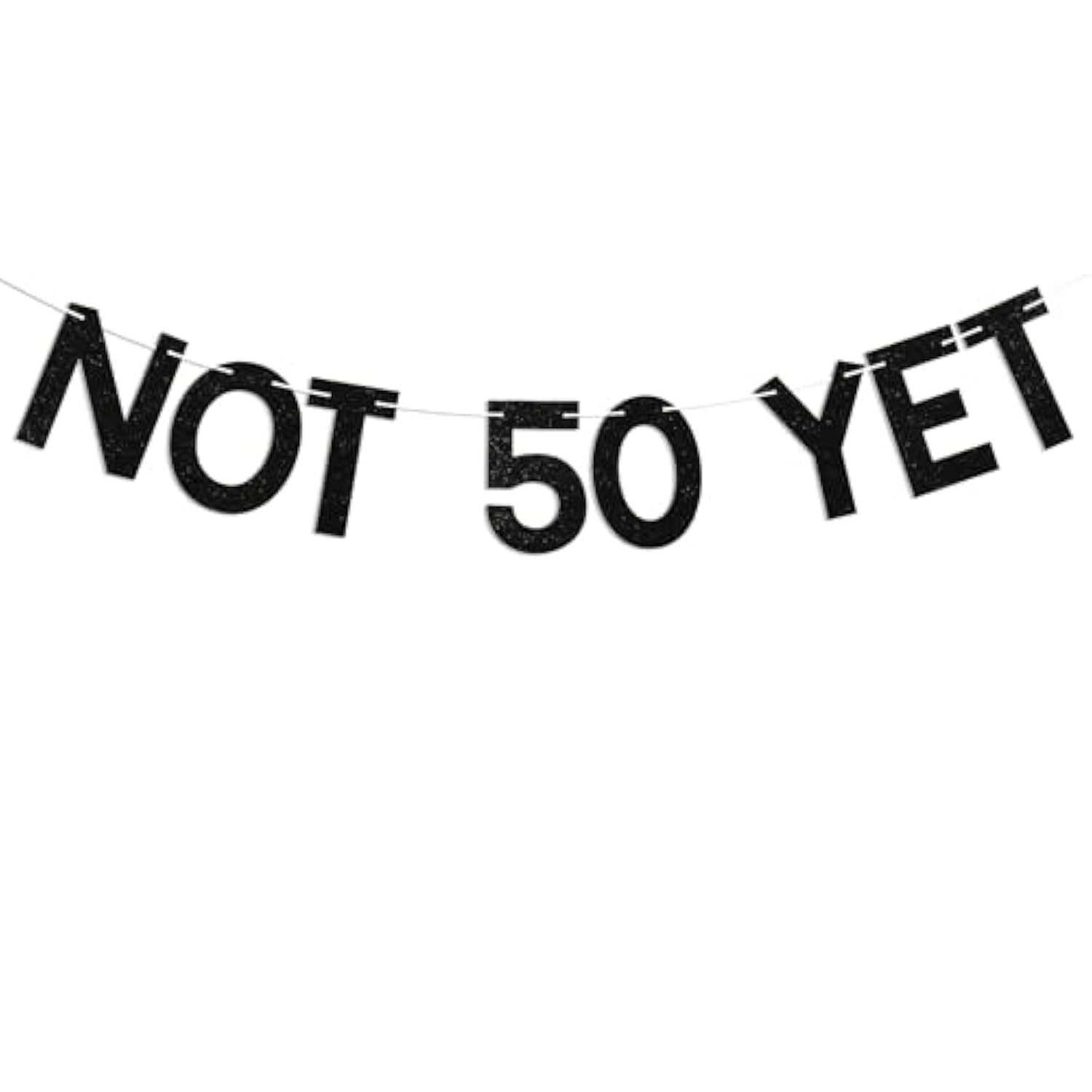 Not 50 Yet Banner - Last Year In My 40S Banner, Happy 49Th Birthday Sign, Cheers To 49 Years, Funny 49Th Birthday Party Decorations Black Glitter