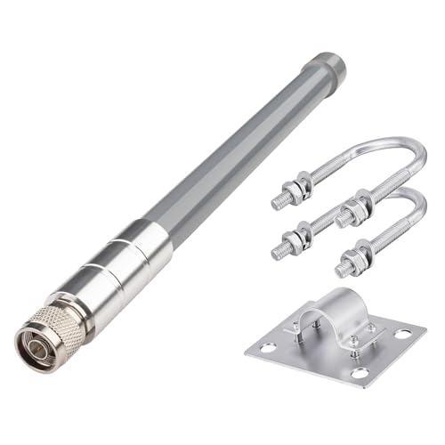 Outdoor Wifi Antenna 5 Dbi 2.4Ghz Omnidirectional Antenna, 12", N-Male Connector, Waterproof Fiberglass Antenna For Wireless Routers, Access Points, Signal Boosters, Iot Devices