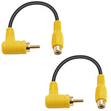 90 Degree Short Rca Extension Cable, 24K Gold-Plated Subwoofer Rca Cable, Rca