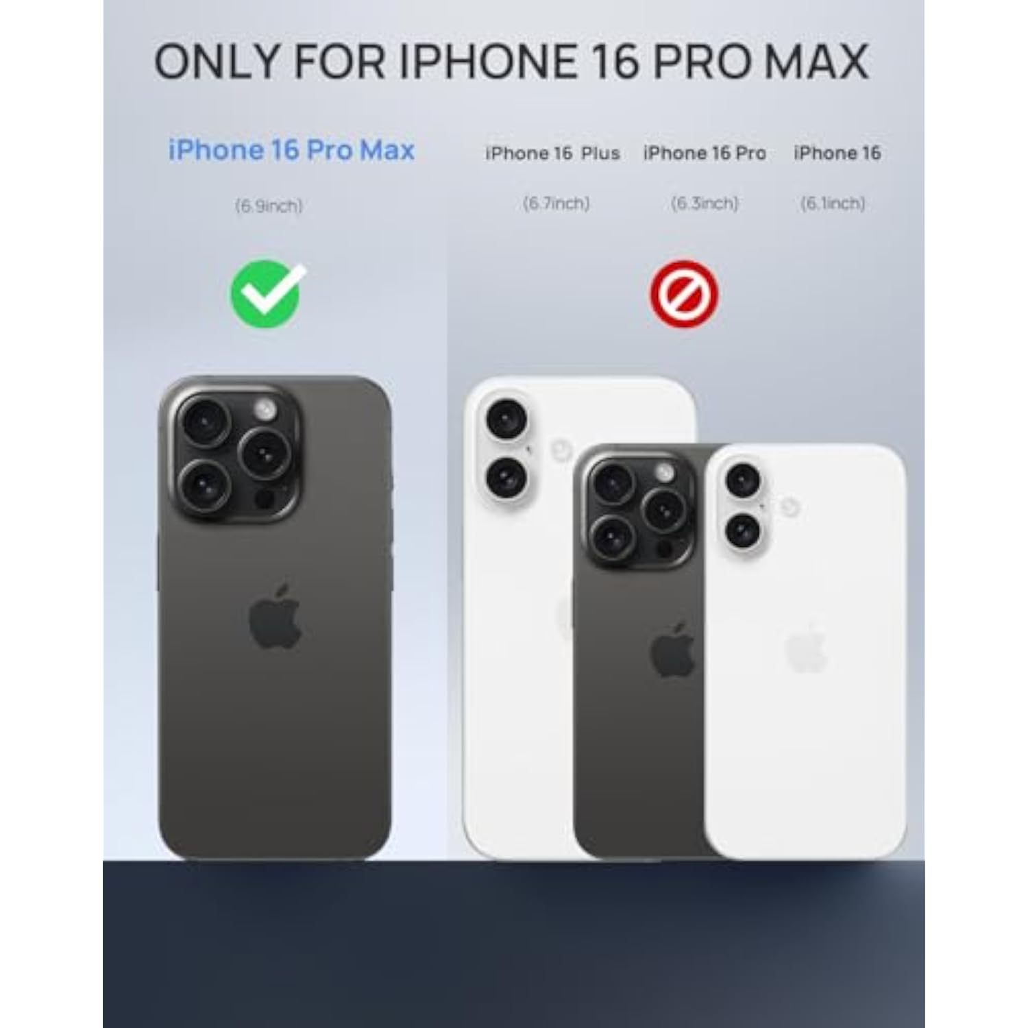 Heavy Duty Rugged Magnetic Phone Case for iPhone 16 Pro Max with Camera Cover and Stand, Black, Compatible with MagSafe, Built-in Kickstand, Military-Grade Protection