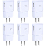 Adaptive Fast Charging Wall Charger Adapter, 6-Pack Fast Charging Block Travel Usb Charger Box Compatible Samsung Galaxy S10 S9 S8 S7 S6 Note 8 9, Iphone, Lg, Htc And More (White)