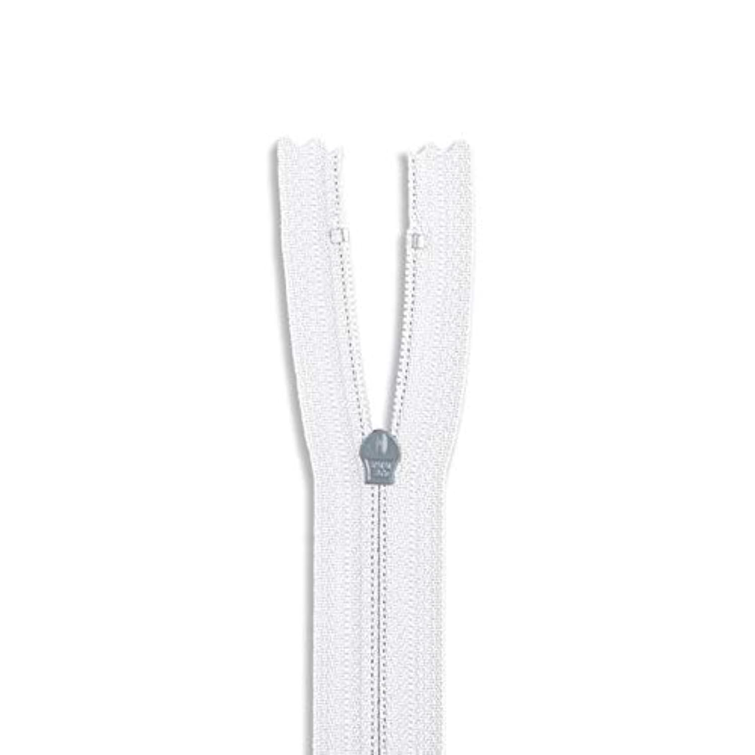 18" Nylon Coil White Zipper 18 Inch Non Separating Zipper White 18 Inc
