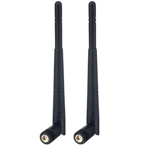 Dual Band Wifi Antenna 8Dbi High Gain 2.4Ghz 5Ghz 5.8Ghz Wifi Bluetooth Antenna Rp-Sma Male Connector For Wifi Router Network Devices Security Ip Camera Pc Desktop Computer Pci Pcie, 2-Pack