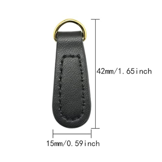 Leather Zipper Pull 2Pcs Genuine Black Pull Strap Cord Zip Pullers Dur