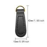 Leather Zipper Pull 2Pcs Genuine Black Pull Strap Cord Zip Pullers Dur