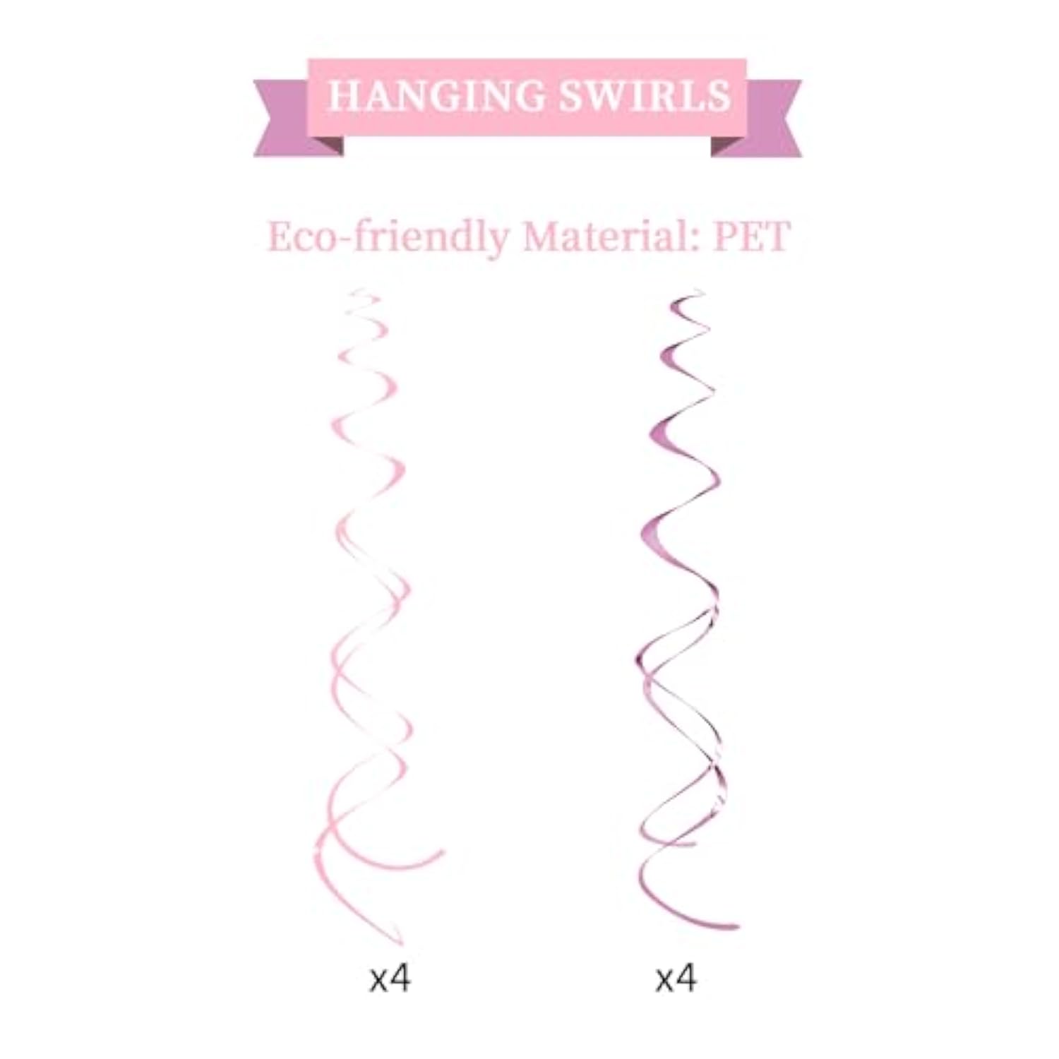 16pcs Pink Birthday Kit with Banner, Honeycomb Balls, Garland & Swirls Decor