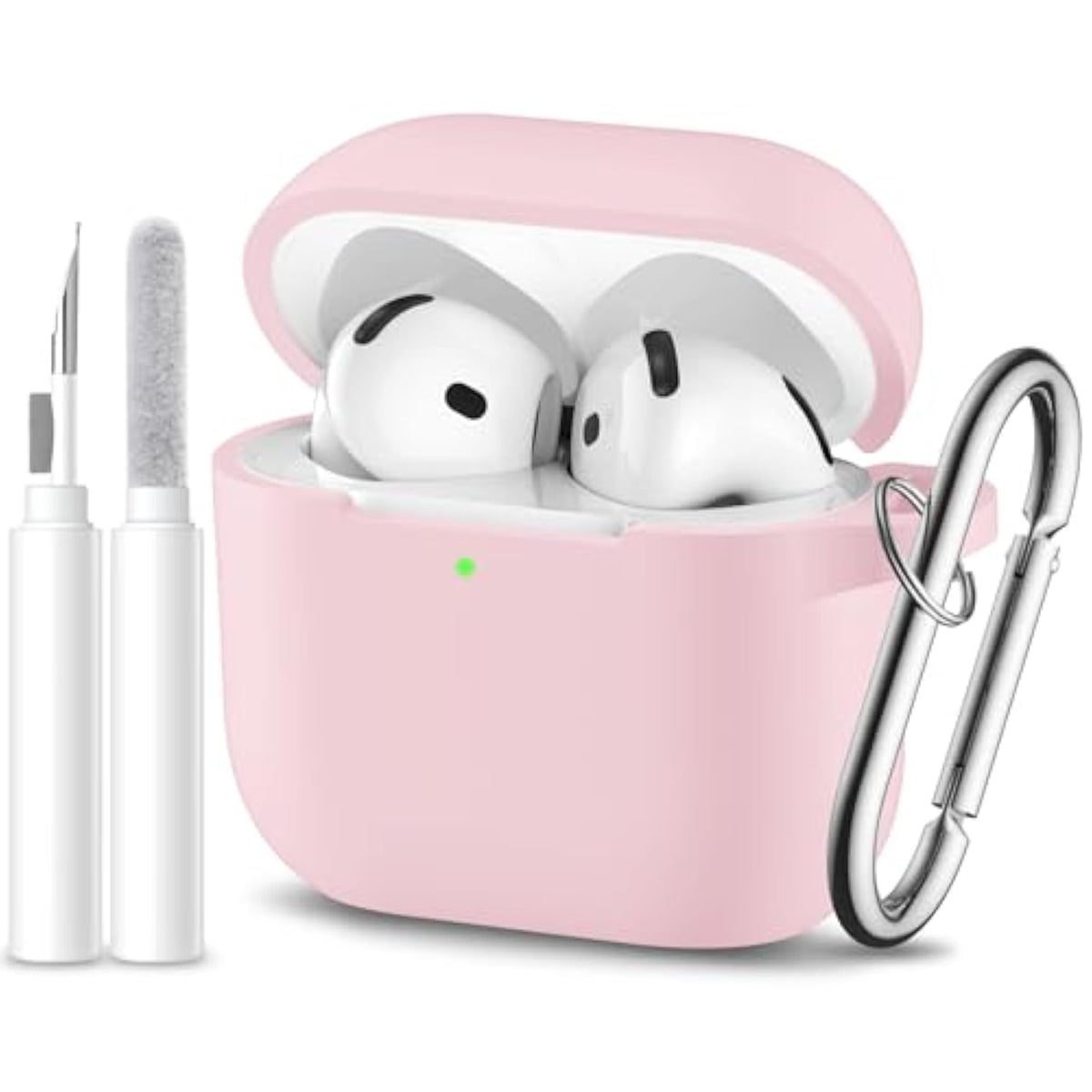 For Airpods 4Th Generation Case Cover(2024),Soft Silicone Full Protective Case For Airpods 4 Case With Keychain & Cleaner Kit,Compatible With Apple Airpods 4 For Women,Men?Lightpink?