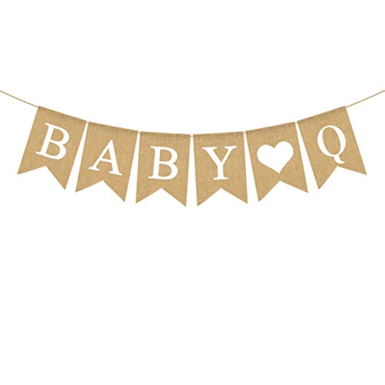Jute Burlap Baby Q Banner BBQ Theme Baby Shower Gender Reveal Party Garland