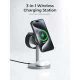 Magfusion 3-In-1 Charging Station Compatible With Magsafe, Qi2 Certified 15W Magnetic Wireless Charger Stand, For Iphone 16/15/14/13/12 Series, Apple Watch, Airpods(30W Pd Charger Included)