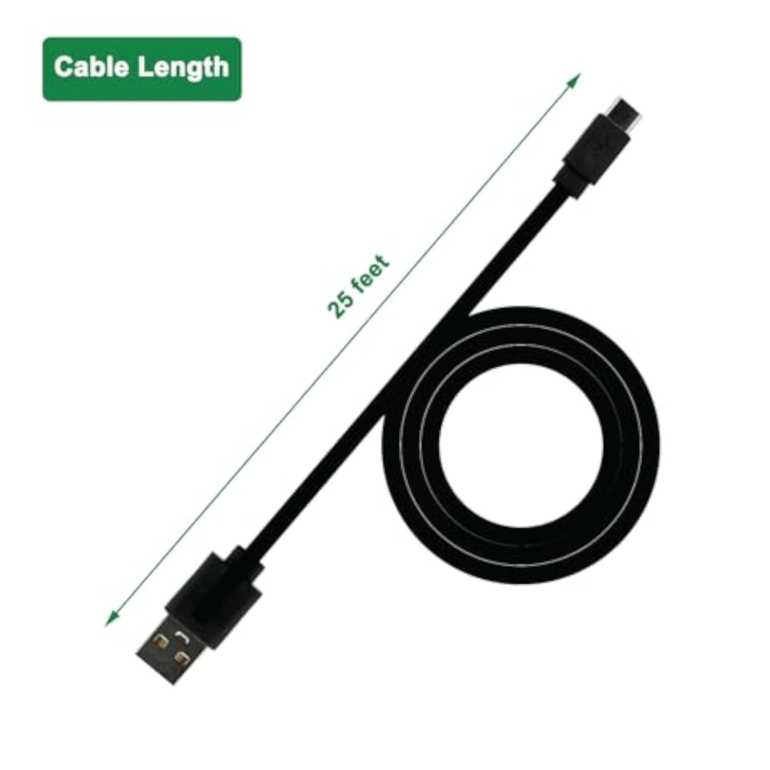 Usb C Extension Cable 25 Ft For Outdoor Camera, Waterproof Charger Cord