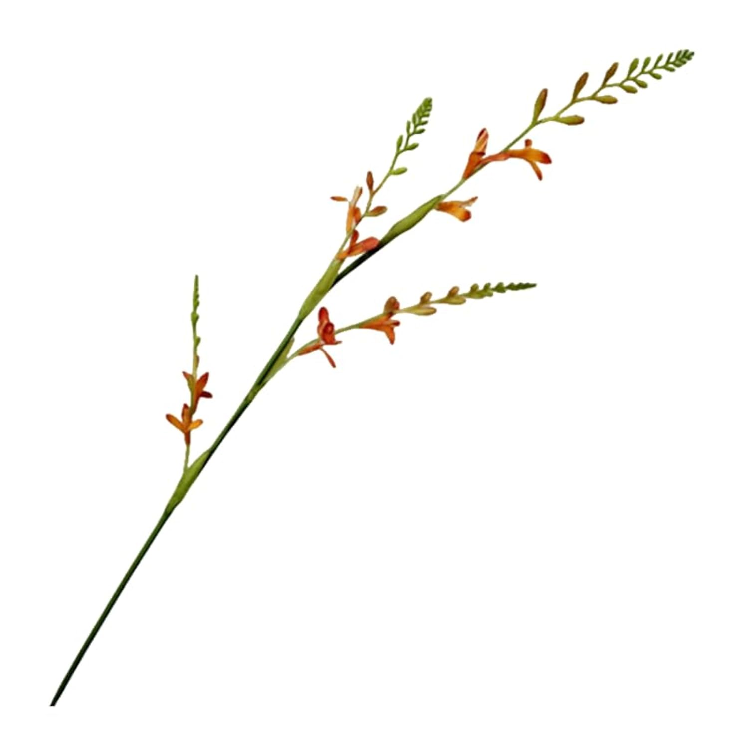 Artificial Plant Flowers, 4 Bouquets Of Long-Stemmed Freesia, Suitable For Home Diy Flower Arrangement, Wedding Party Table Decoration (Golden Red) (4, Golden Red)