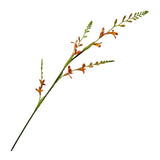 Artificial Plant Flowers, 4 Bouquets Of Long-Stemmed Freesia, Suitable For Home Diy Flower Arrangement, Wedding Party Table Decoration (Golden Red) (4, Golden Red)
