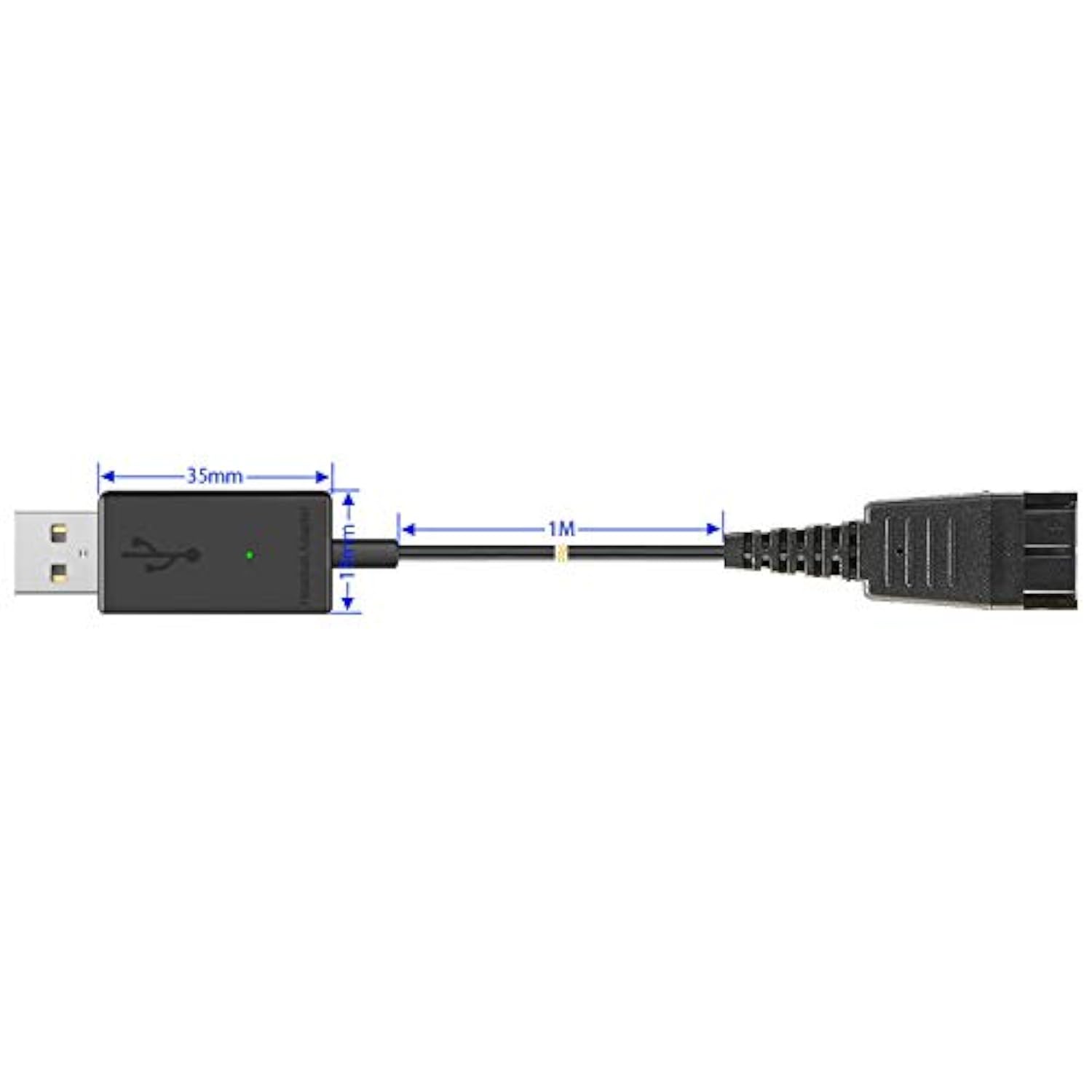 Usb Adapter Compatible With Plantronics Quick Disconnect (Qd) Wired Headset (Connects Headset To Pc, Laptop And Softphones)