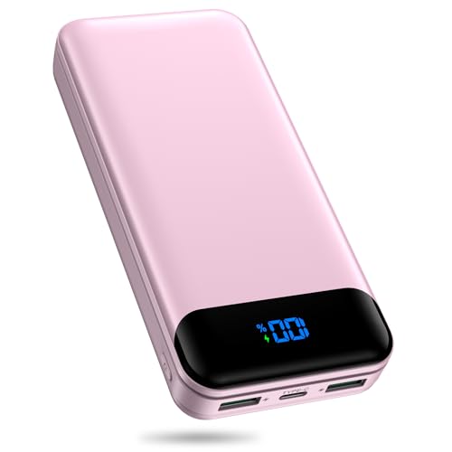 Portable Charger with Built in Cables, Slim 20000mAh Fast Charging 22.5W Power Bank USB C LED Display Battery Pack 6 Outputs & 2 Inputs for iPhone
