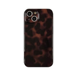 Aesthetic Tortoise Shell Phone Case For Iphone 14 6.1In,Retro Cool Girl Leopard Print Brown Amber Trendy Full Camera Protective Cover For Iphone 14 6.1"