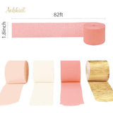 Wedding Party Decorations, 8 Rolls Pink Gold Crepe Paper Streamers For Wedding, Bachelorette, Birthday, Baby Bridal Shower, Valentines Day Party Backdrop Decorations, 82Ft Long