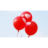 50 Packs Love Balloons 12 Inches Printed Heart Balloons For Wedding Romantic Decoration - 25Pcs White Balloons With White Red