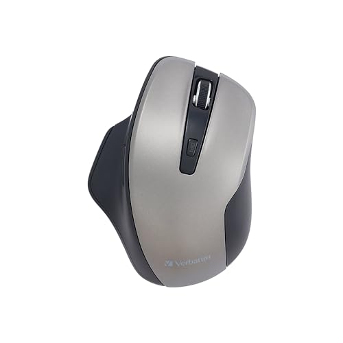 2.4G Wireless Ergonomic Led Silent Mouse - Noiseless And Silent Click Computer Mouse With Nano Receiver For Mac And Pc - Graphite