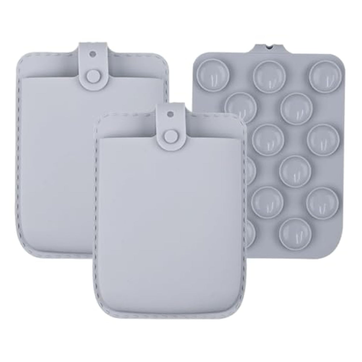 2 Pack Large Mouse Holder For Laptop Large Reusable Mouses Pouch With Powerful Suction Cup, No Residue Adhesive, Portable Silicone Mouse Bag For Office Home (Light Gray)