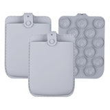 2 Pack Large Mouse Holder For Laptop Large Reusable Mouses Pouch With Powerful Suction Cup, No Residue Adhesive, Portable Silicone Mouse Bag For Office Home (Light Gray)