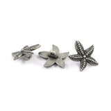 12 Pieces Starfish Antique Silver Metal Shank Buttons 19Mm (Antique Si