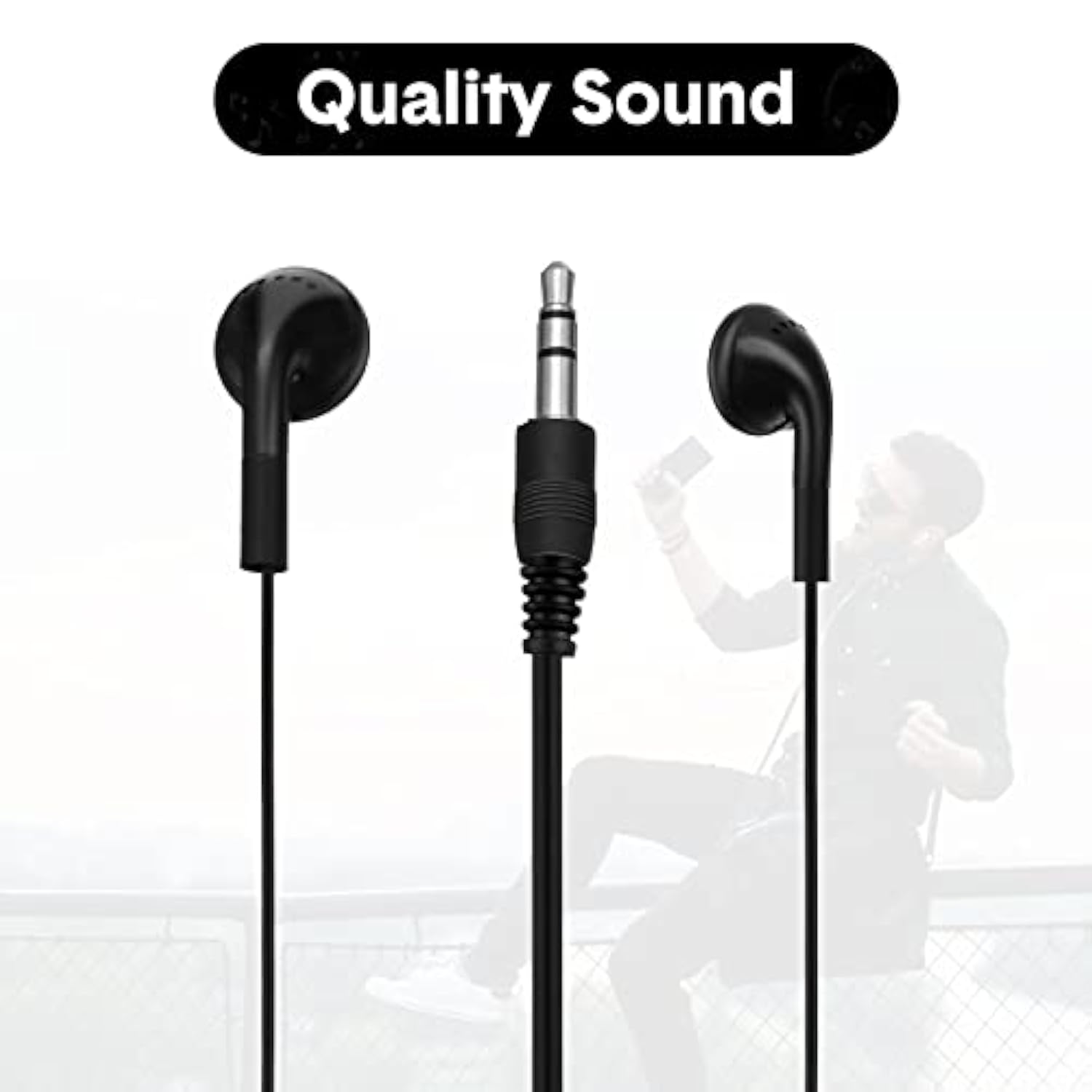 150 Packs Earphones With 3.5 Mm Headphone Plug Earbud And In Ear Headphones Bl