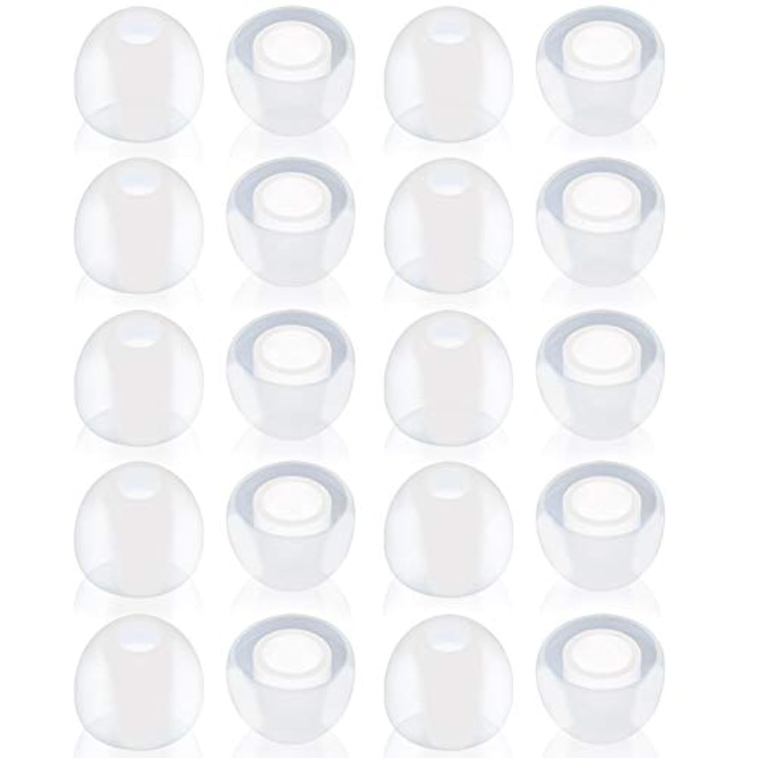 10 Pairs Small Clear Color Silicone Replacement Ear Buds Tips For Audio-Technica Skullcandy Monster Sony Ultimate Ears Sharp Sennheiser Plantronics Tdk Phillips Panasonic Denon Griffin Jvc