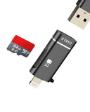 Lightning to USB 3.0 Adapter for iPhone 14 13 12 11 Pro Max (2in1) Digital Camera Flash Drive TF Micro SD Card Reader OTG Cable Female for Ipad
