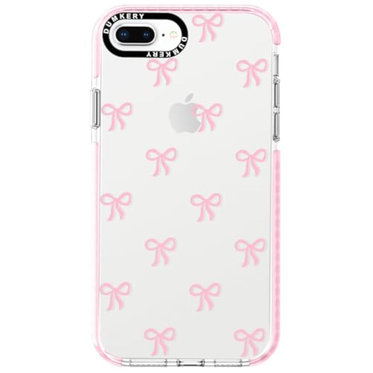 Girly Phone Case Compatible with iPhone 7 Plus and iPhone 8 Plus, Soft TPU Shockproof Bumper Cover with Cute Bow Pattern for Girls and Women, Pink Color, 5.5 Inch Screen Size