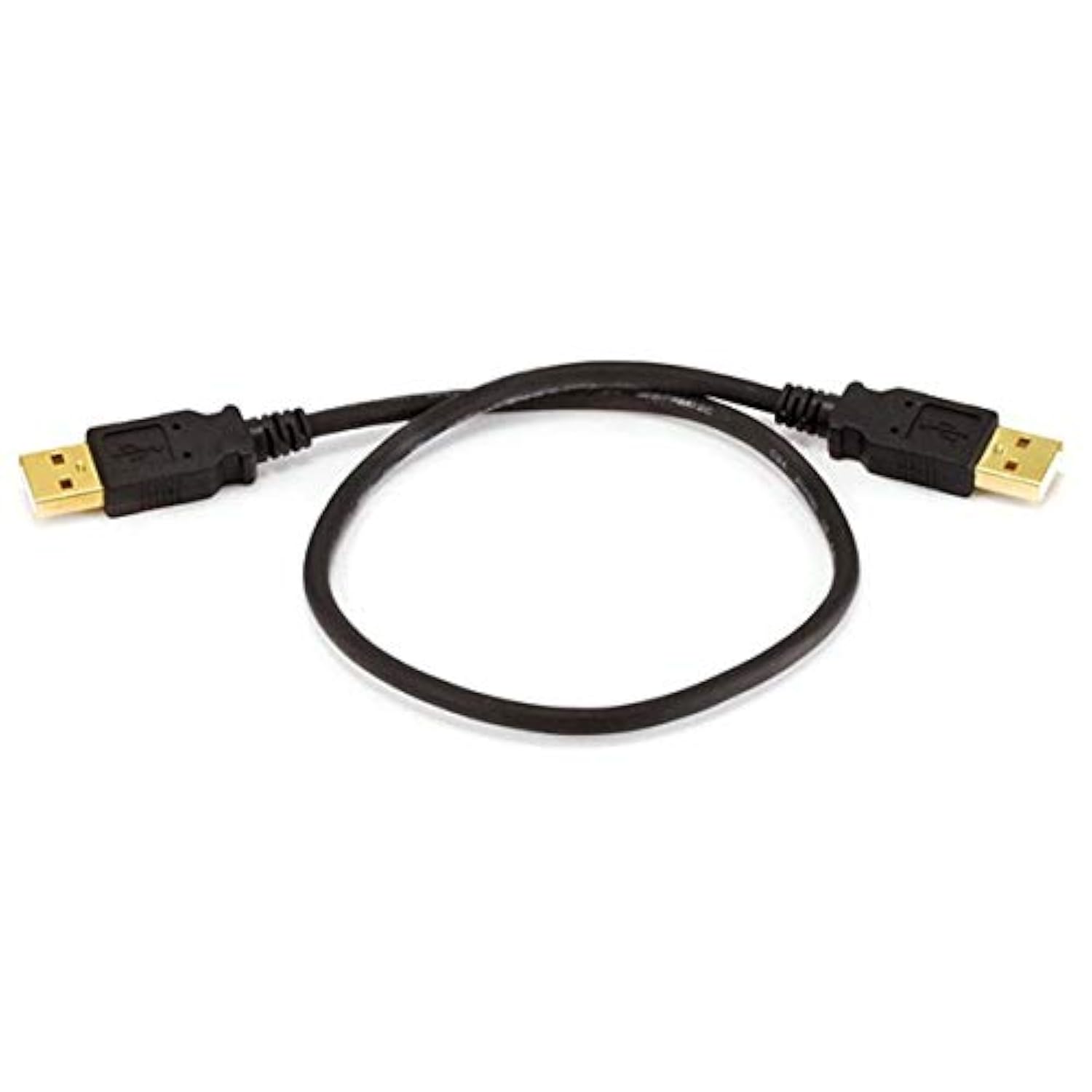 Usb 2.0 Cable - Usb Type-A Male To Usb Type-A Male, Gold Plated, 480 Mbps, 28/24Awg, 1.5 Feet, Black