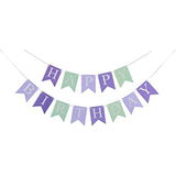 Glitter Mermaid Under The Sea Happy Birthday Banner Baby Girl Boy Birthday Party Decoration